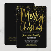Black Gold Christmas Party Einladung (Vorne/Hinten)