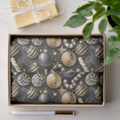 Black Gold Christmas Pattern#12 ID1009 Seidenpapier (Geschenk)