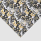 Black Gold Christmas Pattern#14 ID1009 Seidenpapier (Detail)