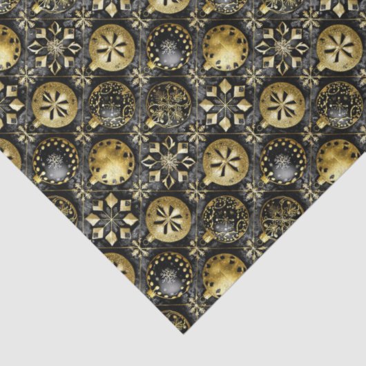 Black Gold Christmas Pattern#20 ID1009 Seidenpapier (Detail)