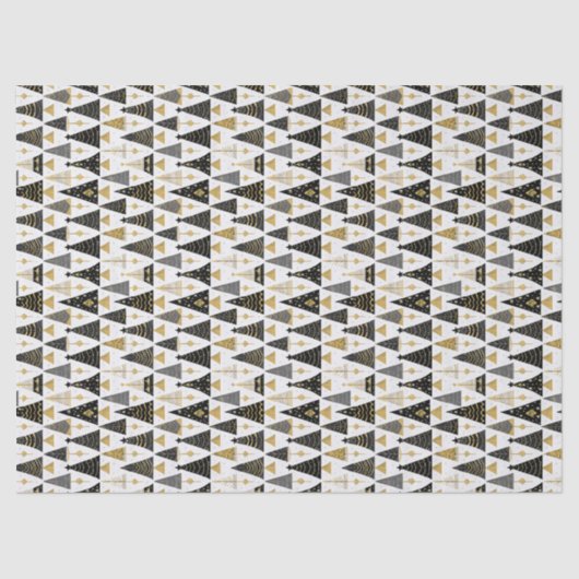 Black Gold Christmas Pattern#25 ID1009 Seidenpapier (Vorderseite)