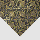 Black Gold Christmas Pattern#30 ID1009 Seidenpapier (Detail)