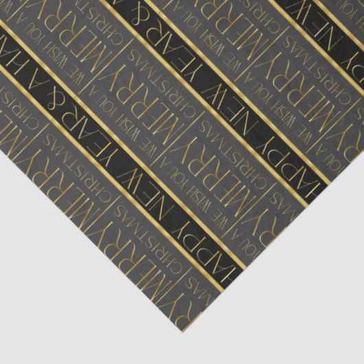 Black Gold Christmas Pattern#35b ID1009 Seidenpapier (Detail)