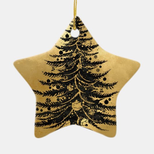 Black Gold Christmas Tree Ornament (Vorne)