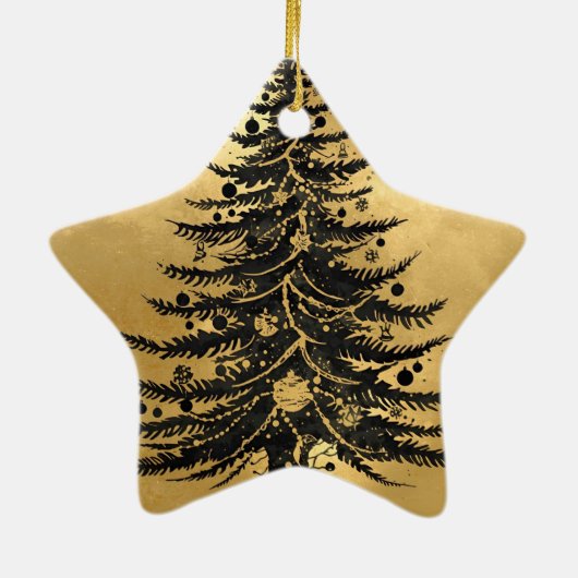 Black Gold Christmas Tree Ornament (Hinten)
