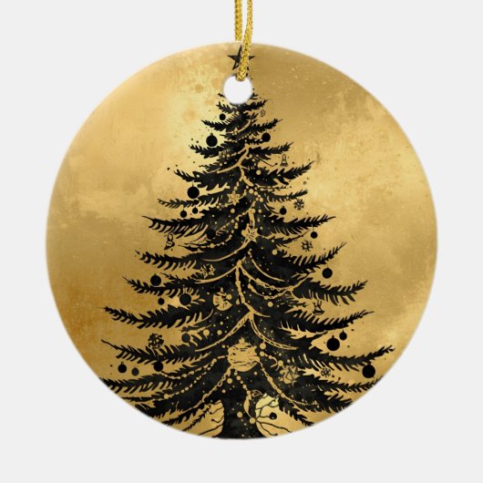 Black Gold Christmas Tree Ornament (Vorne)