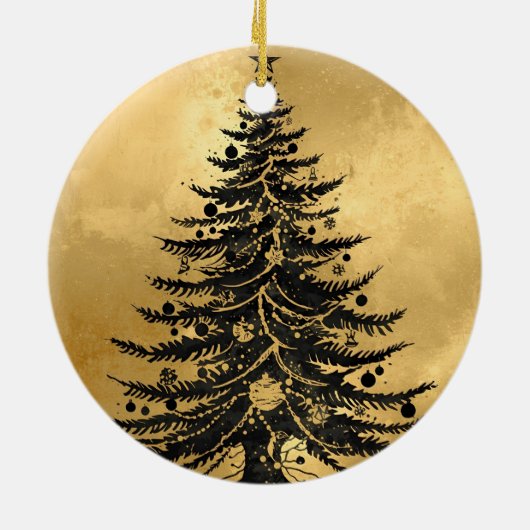 Black Gold Christmas Tree Ornament (Hinten)