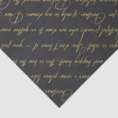 Black Gold Christmas Typography Pattern#36 ID1009 Seidenpapier (Detail)