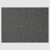 Black Gold Christmas Typography Pattern#36 ID1009 Seidenpapier (Vorderseite)