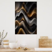 Black Gold Chrome 3D parametrisches Poster (Küche)