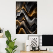 Black Gold Chrome 3D parametrisches Poster (Heimbüro)