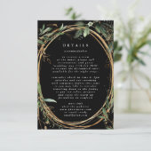 Black Gold Circle Frame Boho Botanische Eukalyptus Begleitkarte (Stehend Vorderseite)