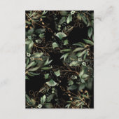 Black Gold Circle Frame Boho Botanische Eukalyptus Begleitkarte (Rückseite)