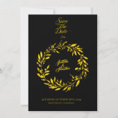 Black & Gold Circle Save the Date - Hochzeit Einladung (Vorderseite)