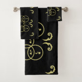 Black Gold Circles Badhandtuch Set (Insitu)
