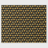 Black Gold Circles Elegant Geschenkpapier (Flach)