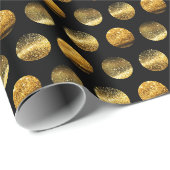 Black Gold Circles Elegant Geschenkpapier (Rolleneckpunkt)