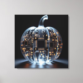 Black Gold Circuit Board Glass Pumpkin Leinwanddruck
