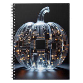 Black Gold Circuit Board Glass Pumpkin Notizblock