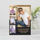 Black Gold Class 2024 High School Foto Ankündigung (Stehend Vorderseite)