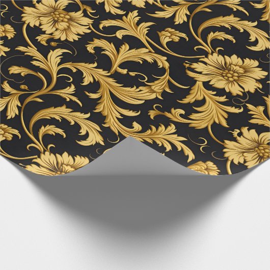 Black Gold Class Elegantes Muster Geschenkpapier (Ecke)