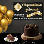 Black Gold Class Jahr Gratulation Graduate Banner