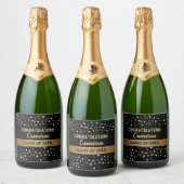 Black Gold Class of 2024 Graduate Sparkling Wine L Schaumweinetikett (Flaschen)