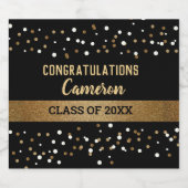 Black Gold Class of 2024 Graduate Sparkling Wine L Schaumweinetikett (Einzelnes Label)
