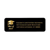Black | Gold Class of 2026 Graduation Cap Label (Vorne)