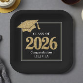 Black & Gold Class Of 2026 Pappteller