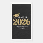 Black & Gold Class Of 2026 Serviette (Vorderseite)