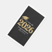 Black & Gold Class Of 2026 Serviette (Ecke)
