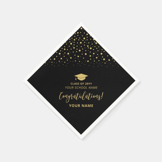 Black Gold Class Party Serviette (Ecke)