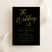 Black & Gold Classic Hochzeit Einladung