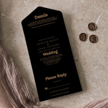 Black Gold Classic Minimal Hochzeit