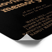 Black Gold Classic Minimal In Loving Memory Schild (Ecke)