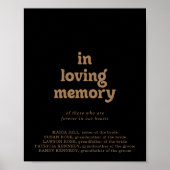 Black Gold Classic Minimal In Loving Memory Schild (Vorne)