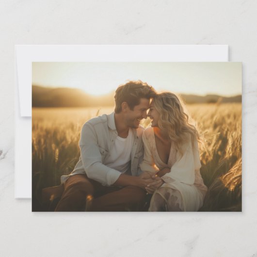 Black Gold Classic Monogram Wappen Foto Save The Date (Rückseite)