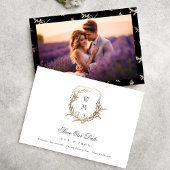 Black Gold Classic Monogram Wappen Wedding Save The Date