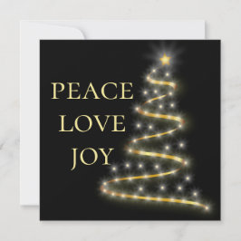 Black Gold|Classic Peace Liebe Joy|Square Feiertagskarte