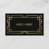 Black Gold Classic Rahmen Wedding Names Platzkarte (Rückseite)