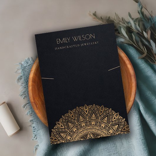 BLACK GOLD CLASSIC VERZIERT MANDALA NECKLACE DISPL VISITENKARTE