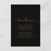Black Gold Classic Wedding Directions Begleitkarte (Vorderseite)