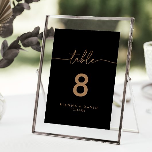 Black Gold Classic Wedding Tischnummer