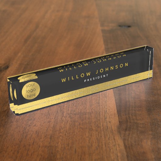 Black Gold-Classy-Führungskraft-Geschenk für Unter Namensplakette (Seite)