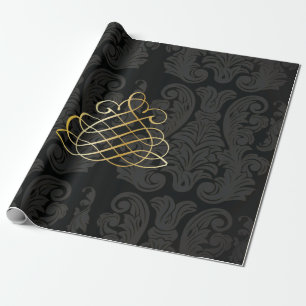 Black Gold Classy Royal Style Wrapping Paper Geschenkpapier