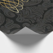 Black Gold Classy Royal Style Wrapping Paper Geschenkpapier (Ecke)
