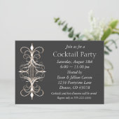 Black Gold Cocktail Party Einladung (Stehend Vorderseite)