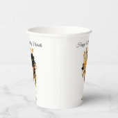 Black Gold Cocktails Drink Florals 40th Birthday Pappbecher (Rechts)