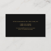 Black Gold Colors Monogram Manager Business Card Visitenkarte (Rückseite)